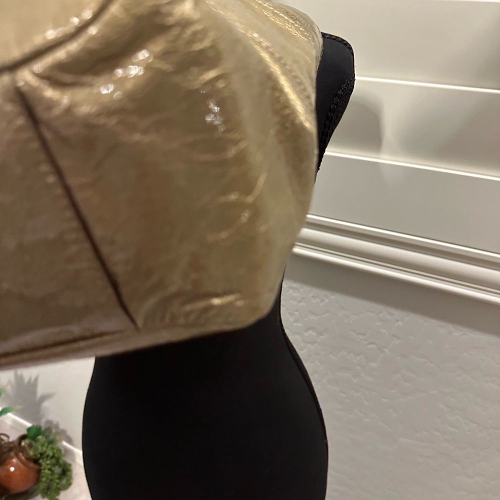 Coach Madison Tribeca Metallic Gold Leather Tote with Chain-Link Straps - Picture 14 of 16